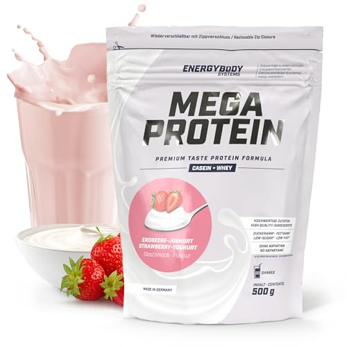 Energybody Mega Protein Erdbeer-Joghurt 500 g, Eiweißpulver