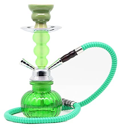 chicha 10,6Premium 1 Tuyau Narguilé Ensemble Complet - Mini Citrouille Narguilé Vase en Verre (Color : Green)