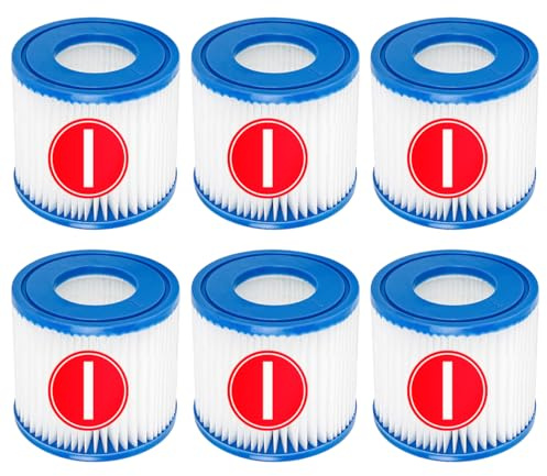 YanBan Cartucho de Filtro de Piscina Compatible con Best-Way 58381 Bomba de Filtro, Paquete de 6 filtros de Repuesto compatibles con Flowclear Tipo I