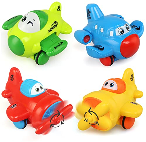 JoyPlus Spielzeugautos ab 1 Jahr,4 Stück Baby Aufziehauto,Baby Auto Spielzeug ab 1 Jahr,Fahrzeuge Reibung Zurückziehen Spielzeugautos Autos Kinderspielzeug,Fahrzeuge Geschenk für Kinder ab 1 2 3 Jahre