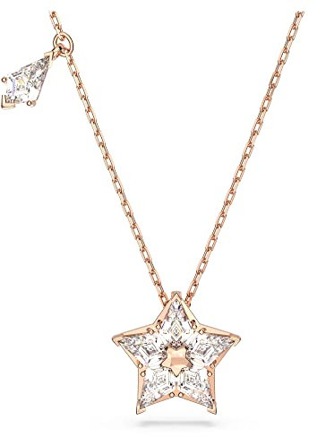 Swarovski Pendentif Stella, cristaux clairs taillés en cerf-volant dans un cadre plaqué ton or rose