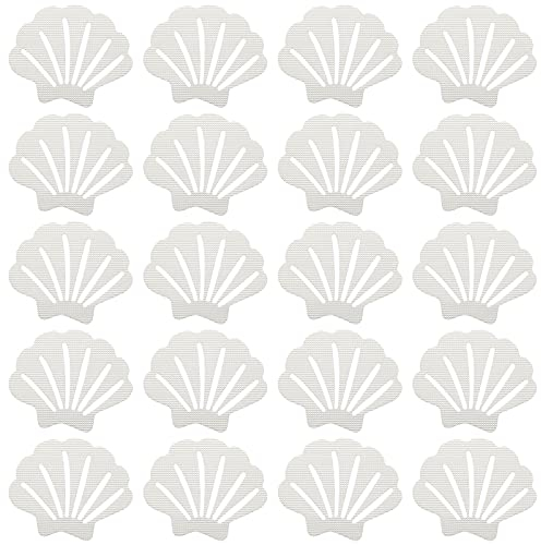 Skyzone Adesivi Antiscivolo per Vasca da Bagno, 20 Pezzi Adesivi Doccia Antiscivolo, Strisce Antiscivolo Trasparenti per Vasca da Bagno, Doccia, Scala (a Forma di Conchiglia)