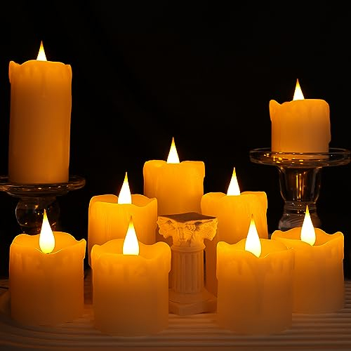 Da by Vela LED Vela de té a pilas 5 cm 7,5 cm 10 cm 9 piezas