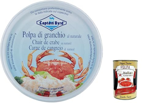 3 x Captain Byrd Polpa di Granchio, chair de crabe naturelle 200 g + polpa italien gourmet 400 g