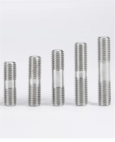 TULDYS WALENI M3 M4 M5 M6 M8 M10 M12 M16 304 Edelstahl Kopflose Stehbolzen Schraube Stange Zahn Stick Dual Kopf Gewinde Stange(45mm,M5-5pcs)