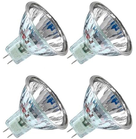 Acan Tradineur - Pack de 4 Bombillas halógenas, MR16, 28W Equivalente a 35W, 2800K, luz cálida, eficiencia energética B, 2000 Horas - 5 x 5 cm