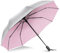 ZOMAKE UV Umbrella for Sun Protection UPF 50+,Sun Umbrella UV Protection,46 Inch Travel Compact Brolly Solar Blocking Reflective Windproof Auto Open Close (Silver/Pink)