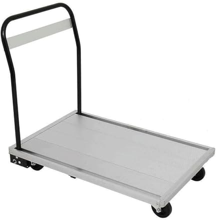 Rieort Flacher Handkarren-Aluminium-Plattformwagen mit Einer Tragfähigkeit von 330–440 Pfund, zusammenklappbarer Schubkarren, beweglicher Rollwagen aus Metall, tragbarer Pritschenwagen
