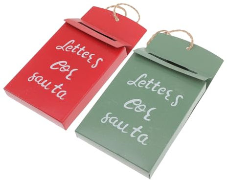 Cabilock 4 Stück Weihnachtsdekorationen Weihnachtsbaum-hängedekorationen Weihnachtsbriefkasten Zum Aufhängen Weihnachtsbaum Santa Briefkasten Urlaub Briefkasten Metall