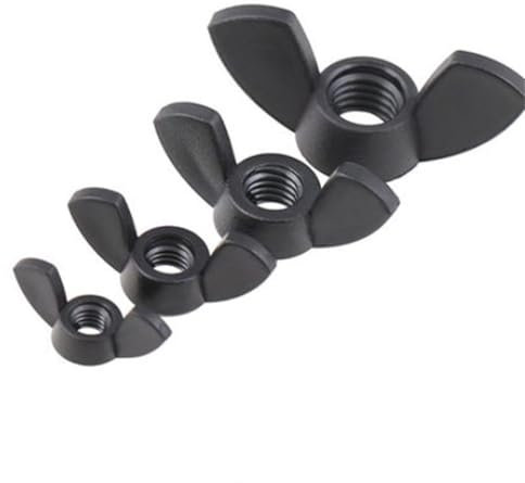 10/50 STÜCKE Nylon Flügelmutter M3 M4 M5 M6 M8 M10 M12 Schwarz Weiß Kunststoff Schmetterlingsmuttern(Black,M4 50PCS)
