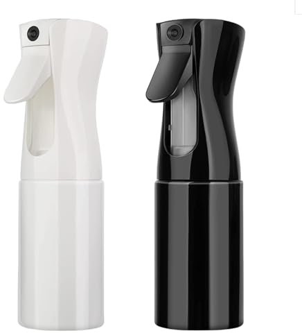 Frdelma 200ml Sprühflasche Haar,Sprühflasche Salon Wasserspray Spray Bottle Hair Pflanzen Ultra Fine Mist Leeres Wassersprühflasche für Frisuren, Pflanzen, zum Putzen（Schwarz, Weiß）