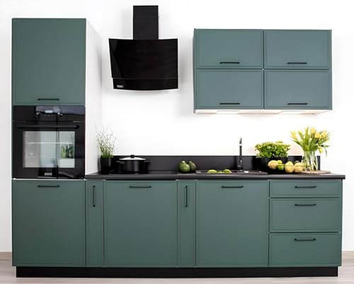 Kamazza Cuisine complète Verte Emplacement pour Four encastrable 270 cm Couleur - Lynn