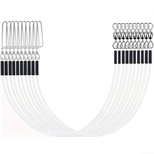 Gdfnmogo Bas de ligne en fluorocarbone doux et pratique pour équipement de pêche en eau salée et eau douce et hameçons pour appâts (61 - 36,3 kg)