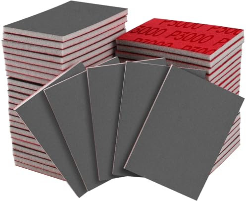 Shineboc 20pcs Sanding Sponge Set 75x100mm 3000 Grit Sanding Pads Flexible Sandpaper Block Coarse and Fine, Foam Sanding Pads Washable and Reusable Wet and Dry Sandpaper