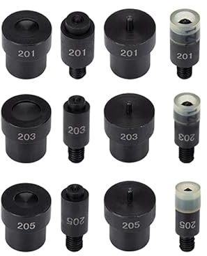 WUTA Druckknopfpresse, Profi Matrizen Set für Ösenpresse, Handpresse Ösenzange für DIY Handwerk(201+203+205)