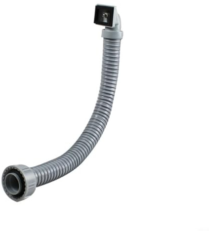 Entgoinggo Sink Overflow Pipes, Waste Pipe Wash Basin Overflow Pipe Rectangular Joint Spill Hose Sink Drainage For Kitchen Bathroom PP PVC G1