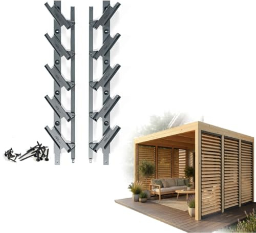 Prestige Ostaszewska Système de Planche Mobile pour Jardin pour 5 lamelles | 50 cm | Anthracite | Kit de Stores et Stores | Système de volet Roulant de terrasse – Panneaux Mobiles en Plastique