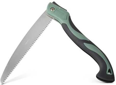 Amazon Basics Pruning Saw with 3-Sided Teeth, 10 Folding Blade, Hand Saws for Tree Trimming and Wood Cutting
