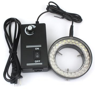 DPXTFJKDS Adjustable 144 LED Ring Light Lamp For Industry Video Stereo Microscope Lens Camera Magnifier(56 LED Black)