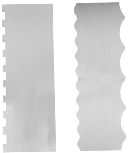 Grattoir à gâteau 2 pièces en acier inoxydable, lisseur à gâteau Double face, bricolage, glaçage, 4 motifs, grattoir, cuisine, boulangerie, outils de décoration