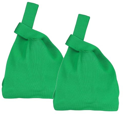 sourcing map Lot de 2 sacs de poignet en tricot, joli petit sac à main en crochet, pochette fourre-tout portable tendance pour un usage quotidien, le shopping, les voyages, les fêtes, vert