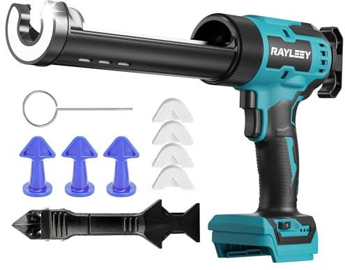 Cordless Caulking Gun for Makita 18V, Electric Silicone Sealant Gun with 6-Speed & LED Light, Anti-Drip, 9pcs Tool Kit for 300ml Cartridges, Home Sealing,Filling,Installation(NO Battery)