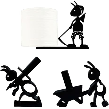 Glamifyr Lustiger Ameisen Toilettenpapierhalter 3er Set – Freistehend WC Rollenhalter 3D Gedruckt, Witziger Klopapierhalter, Kreative Badezimmer Deko für Bad & Gäste WC