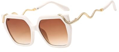 CAZSTYK Elegantes lentes de sol unisex con diseño de serpiente, bloqueo UV400, para sesiones de fotos diarias al aire libre