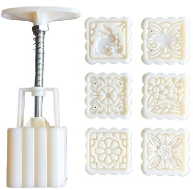 Festive Baking Tools, Mooncake Mould Press with 6 Stapms