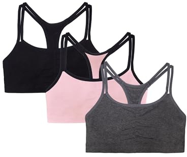 Fruit of The Loom Damen Spaghetti Strap Cotton Sports Bra, 3-Pack Spaghetti Strap Cotton Sports Bra (3er Pack)