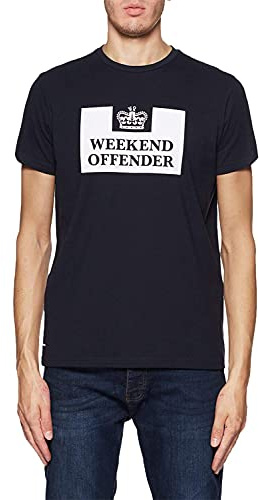 Weekend Offender Prison T-Shirt Herren dunkelblau/weiß, L