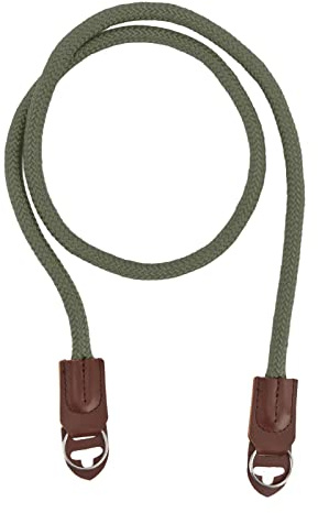 Correa Camara Reflex,Correa Hombro Cámara Nylon Ajustable Correa Bloqueo Deslizante Anillo Diseño con Cuero Vaca Junta,Universal Cuello Cámara,longitud 110 cm / 43,3 pulgadas(ejercito verde)