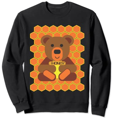 Ourson en pot de miel mignon - Design kawaii nid d'abeille Sweatshirt