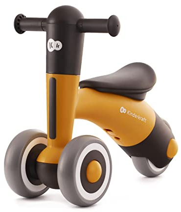 Kinderkraft kk MINIBI Laufrad ab 1 Jahr, Lichte Lauflernrad ohne Pedale, verstellbaren Sattel, Einfach zu reinigen, Wiegt 2,1 kg, Gelb