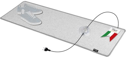 Alfombra Térmica Eléctrica 50x140 cm – Calienta Pies de Bajo Consumo para Oficina y Escritorio – Esterilla Calefactora Grande, Gris Claro