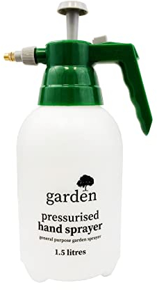 Karrma 1.5L Garden Pressure Spray Bottle – Adjustable Pump Action Water Sprayer Manual Portable Pressurised Hand Held Mister Mini Cleaning Gardening Watering Mist, White (KSB75011P5)