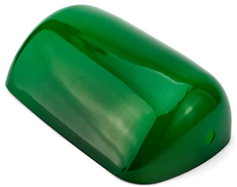 NKlaus Ersatzabdeckung aus Glas, grün, echt, für Bankerslampen, 1 Stück | Ersatz-Glasschirm; 22,5x7x13cm; Gewicht 370g