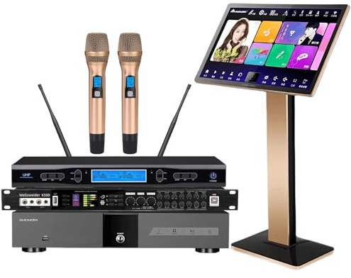 Nueva máquina de karaoke profesional KV-V5 Reproductor de karaoke con micrófono inalámbrico de 22 pulgadas, pantalla táctil capacitiva, reproductor de cine en casa en línea y TV de China