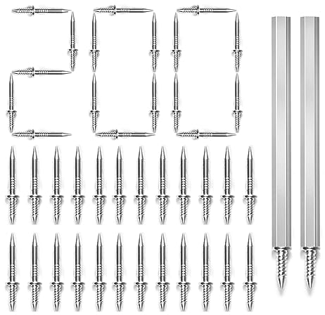 Ellxen 200 clavos sin costuras con rosca de doble cabeza,Clavo sin costuras con rosca de doble cabeza,Tornillo de punta para base de pared de fondo, para decoración del hogar, muebles y construcción