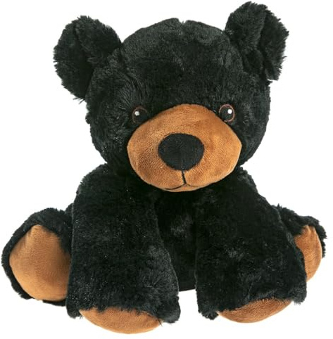 Pelucho - Bouillotte Peluche Ours noir - Bien-Être, Chaleur et Douceur - Micro-Ondable - Grains de Blé et Fleurs de Lavande - Fabriquée en France