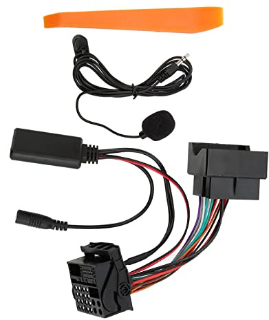 Bluetooth 5.0 Wireless-Kabeladapter mit Mikrofon-Set, Freisprech-Audio-Radio-Musik-Adapter, AUX-In-Kabel mit 12-poligem Mikrofon für CD30 Mp3 CDC40 CD70 DVD90