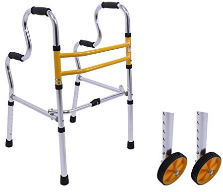 Déambulateur, déambulateur léger et pliable en aluminium avec roues, aide à la marche à hauteur réglable, adapté à une utilisation intérieure et extérieure, tout va bien (cadre de marche)