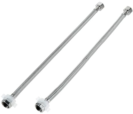 BOWAREPRO 2 Stück Flex Schlauch Armatur, Edelstahl Anschlussschlauch G1/2 x G1/2, Panzerschlauch Wasserhahn, Dusche Umflechtung Flexschlauch für Wasserhahn Mischbatterie (40cm)