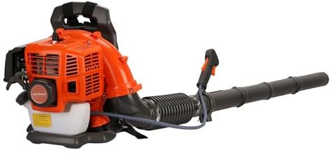 Gas Leaf Blower,52-cc 2-Stroke Backpack Leaf Blower with 550 CFM,2-Cycle Engine Powerful Wind Force Leaf Blower and Vacuum,Garden Blowers for Urban Road Cleaning Sweeping Leaves in Spring