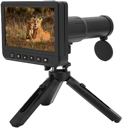 Fotocamera Telescopio Digitale, Ingrandimento 50x, Schermo LCD 5.0, Foto e Video HD, Metodi di Visualizzazione Multipli per la Caccia Esterna (Presa UE)
