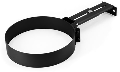 LANZZAS Justerbart väggfäste 125–200 mm för isolerat rökrör med dubbla väggar, för diameter Ø 150/215 mm – färg: svart
