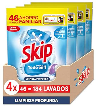 Skip Detergente en Cápsulas Limpieza profunda, 4 x 46 lavados