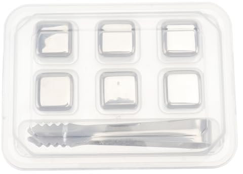 KICHOUSE 1set Beverage Cubes Tongs for Whiskey Cocktails and Drinks Reusable Chilling Rocks for Spirit