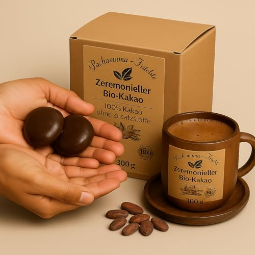 Zeremonieller Bio-Kakao – 100% rein & ohne Zusatzstoffe – Für Kakao-Rituale, Meditation & Achtsamkeit – Premium Qualität aus Peru – vegan, naturbelassen, glutenfrei – 300 g