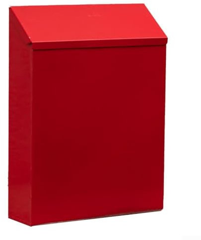 Iron Wall Mount Mailbox with Decorative Touch Secure Your Mail with a Reliable Locking System and 2 Keys (Red)